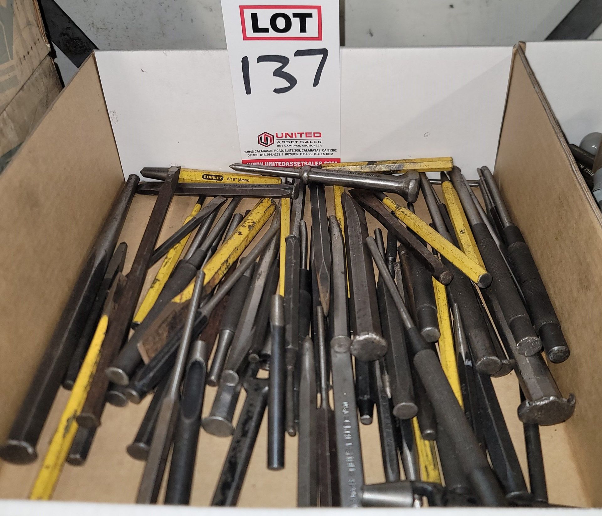 LOT - COLD CHISELS, PUNCHES, HOLE PUNCHES