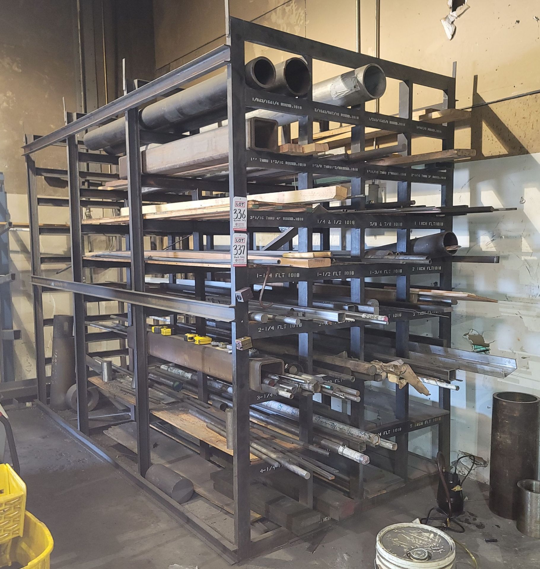 MATERIAL RACK, 66" X 12' X 9' HT, NO MATERIAL INCLUDED