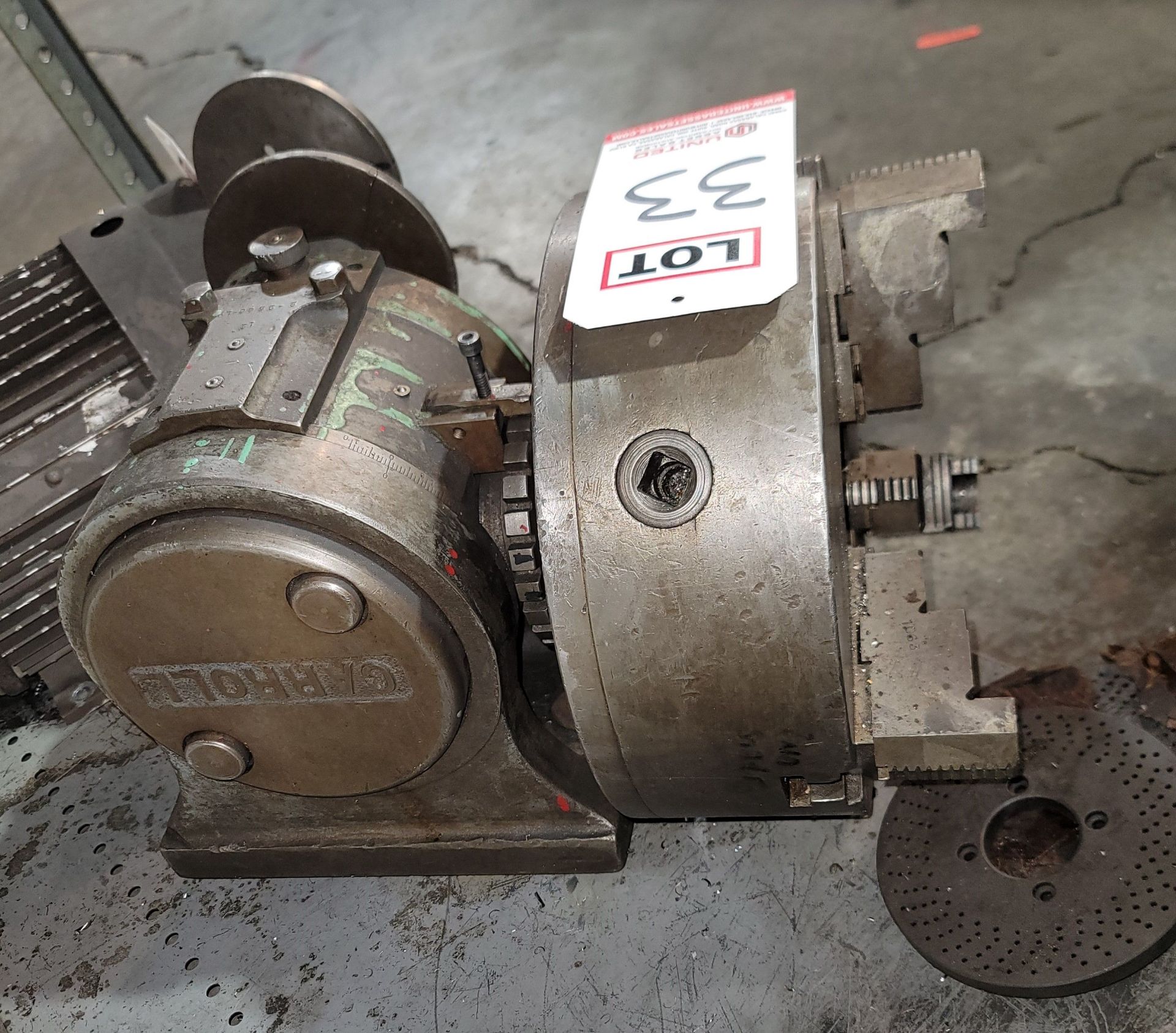 LOT - CARROLL INDEXING FIXTURE W/ 11" 3-JAW CHUCK - Image 2 of 2