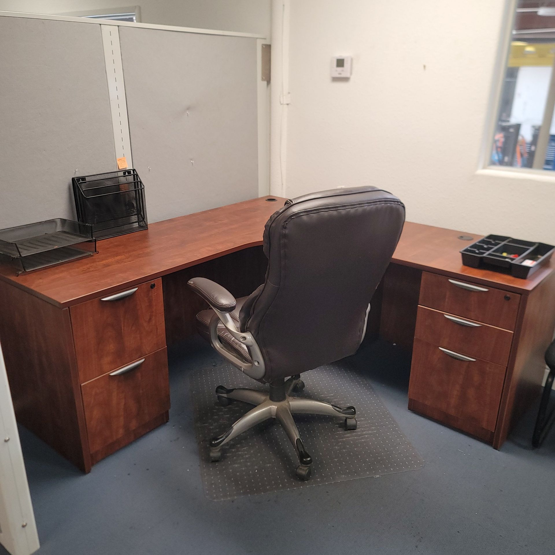 LOT - (2) OFFICE CUBICLES, (2) DESKS, CHAIRS, FILE CABINETS - Image 2 of 4