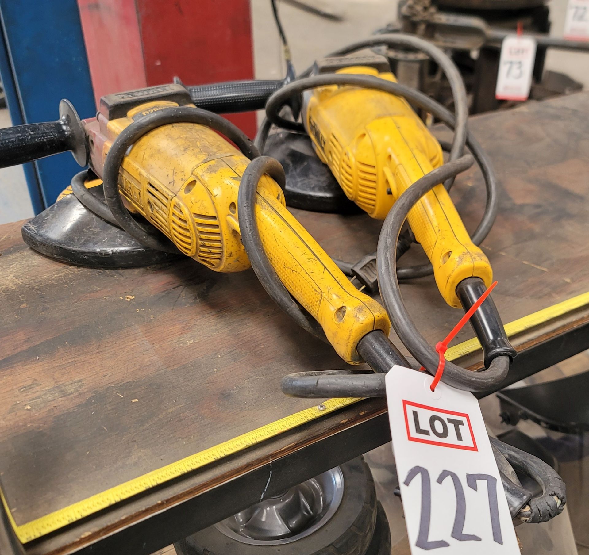 LOT - (2) DEWALT ANGLE GRINDERS: (1) MODEL D28493, 5000 RPM & (1) MODEL 28494, 6000 RPM