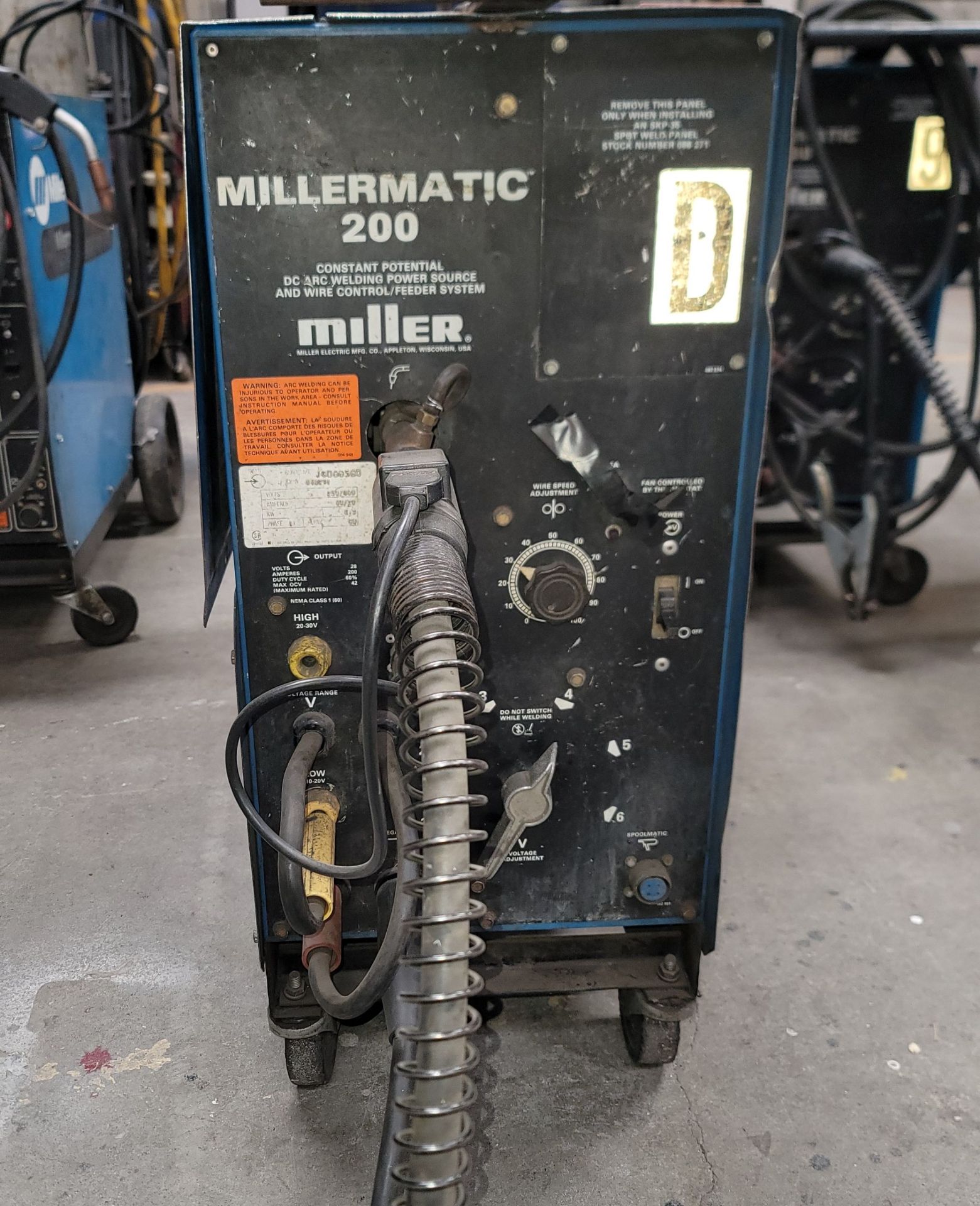 MILLERMATIC 200 WELDING POWER SOURCE, STOCK NO. 048291, S/N JG066560, GAS CYLINDER NOT INCLUDED - Image 3 of 3