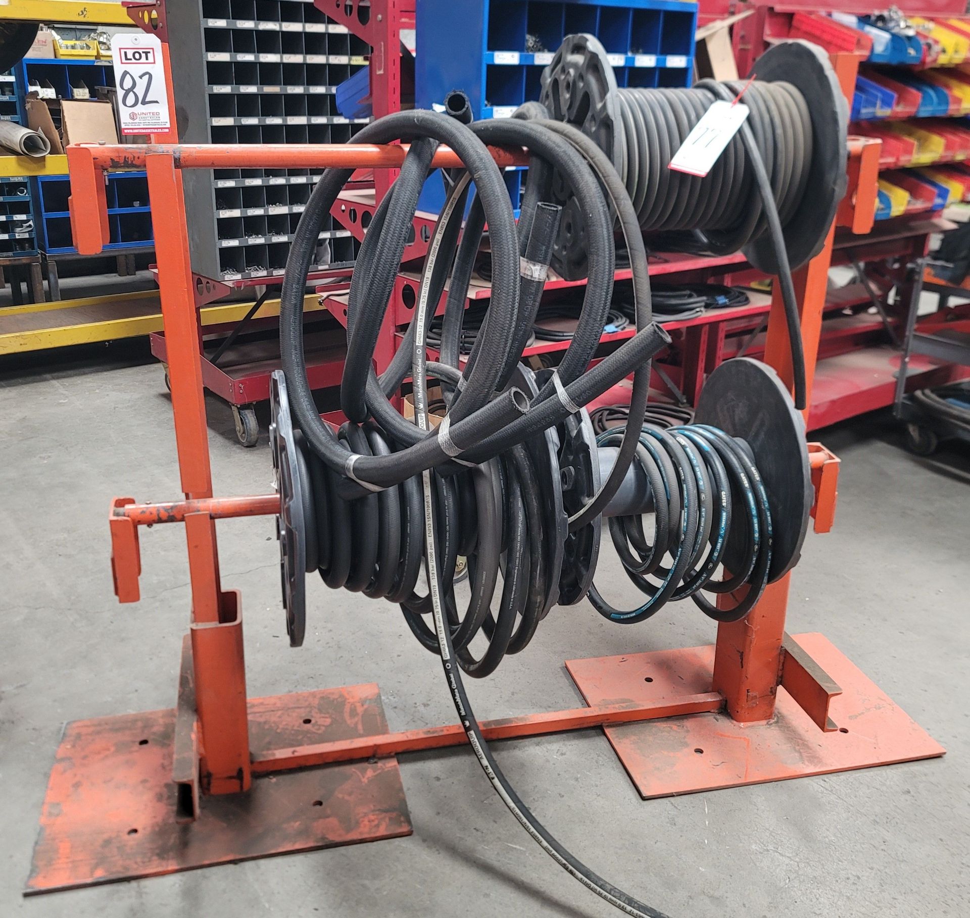 SPOOL DISPENSING RACK, 4' BETWEEN UPRIGHTS, CONTENTS NOT INCLUDED