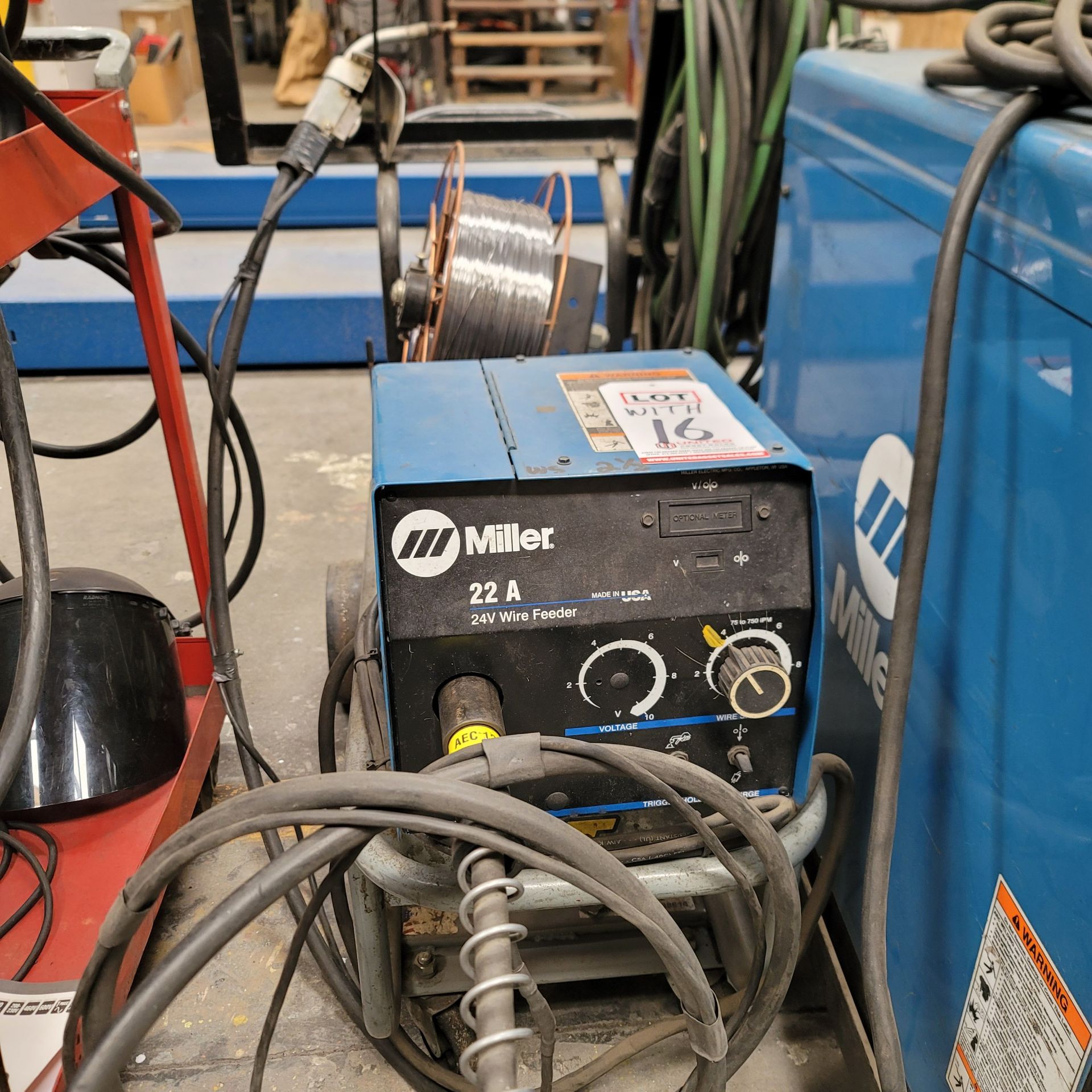 MILLER CP-302 WELDING POWER SOURCE, W/ MILLER 22A 24V WIRE FEEDER, STOCK NO. 903786, S/N KH450266 - Image 3 of 5