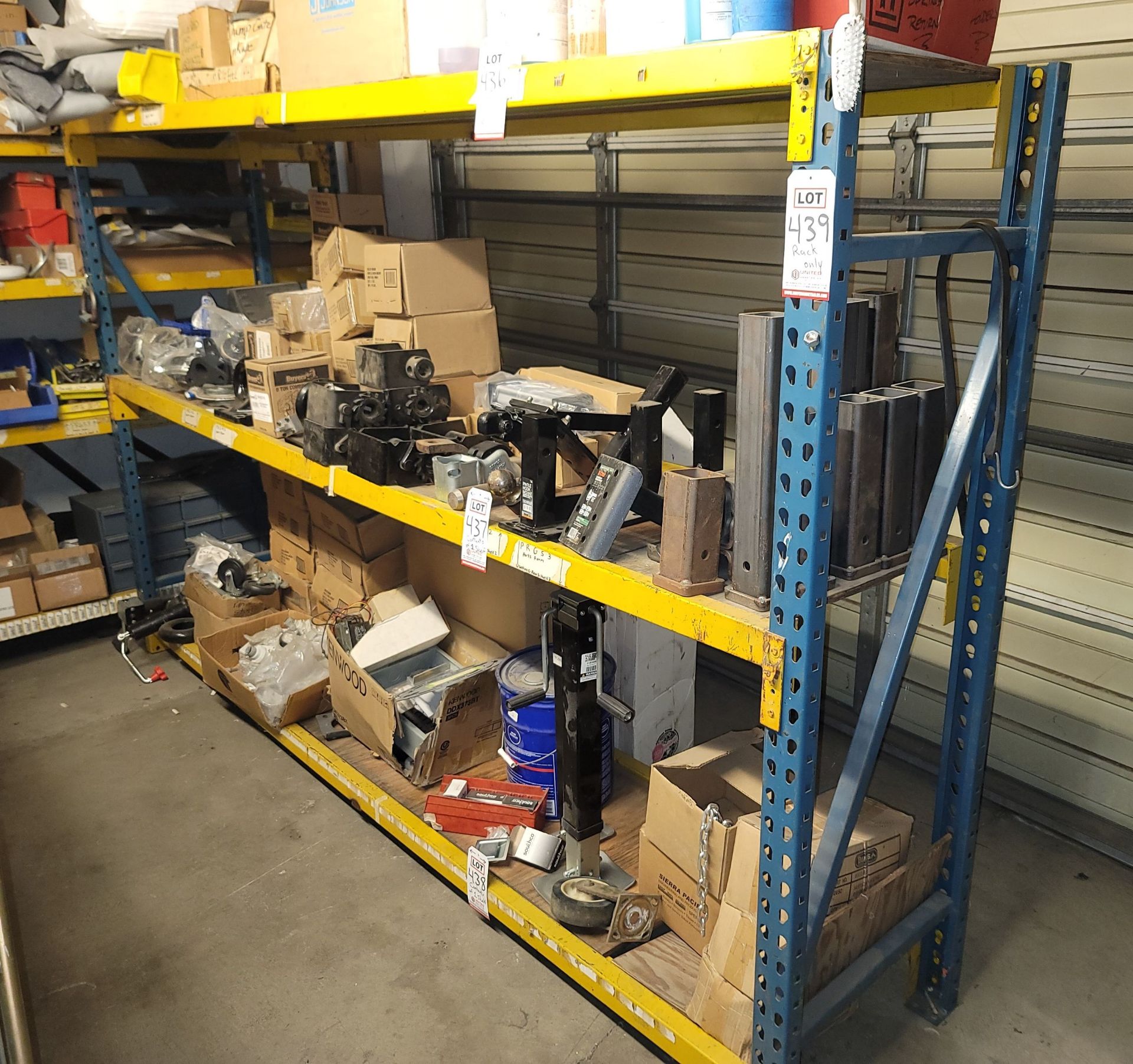 HEAVY DUTY SHELF UNIT, 10' X 2' X 6' HT, CONTENTS NOT INCLUDED, (DELAYED PICKUP UNTIL JUNE 23)