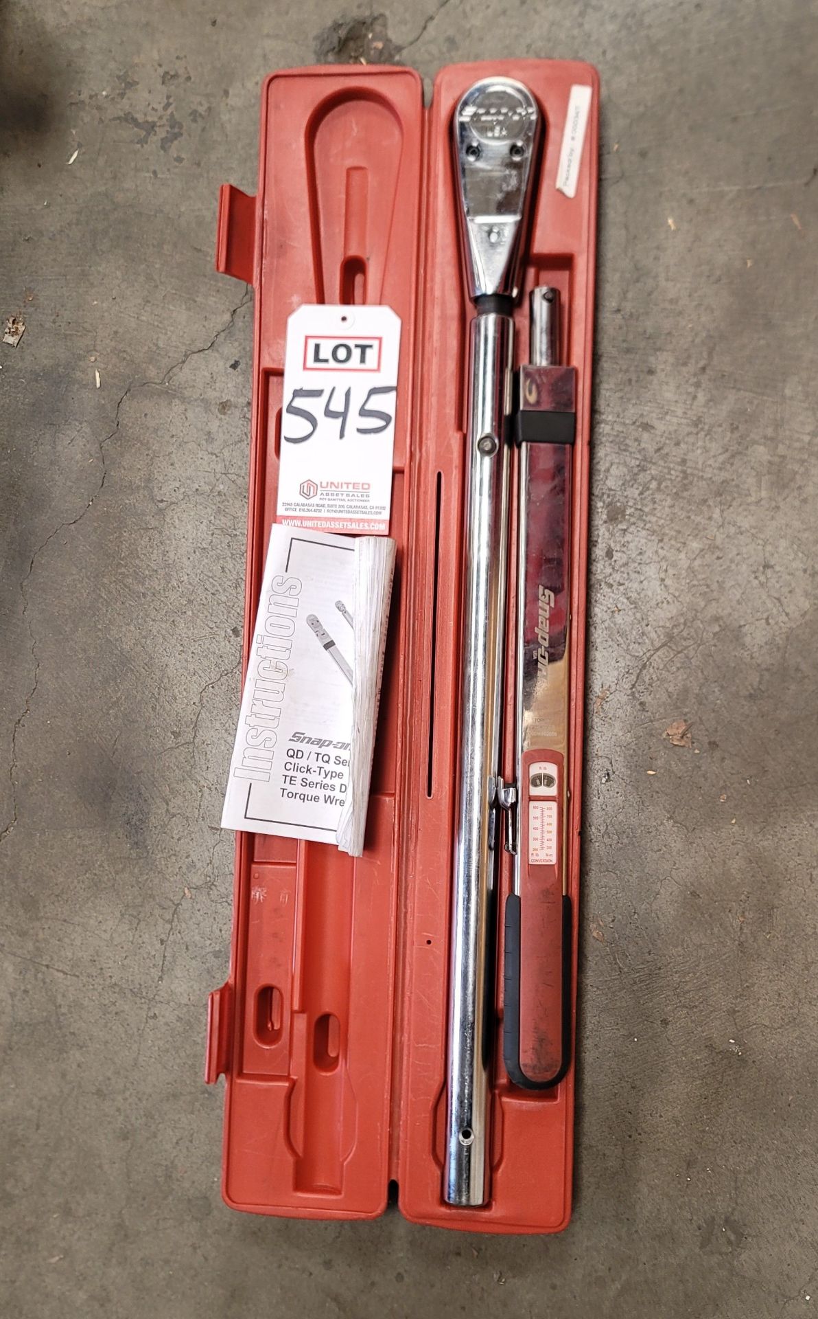 SNAP-ON QD/TQ SERIES CLICK-TYPE TE SERIES DIAL-TYPE TORQUE WRENCH, 200-600 FT LB - Image 2 of 2