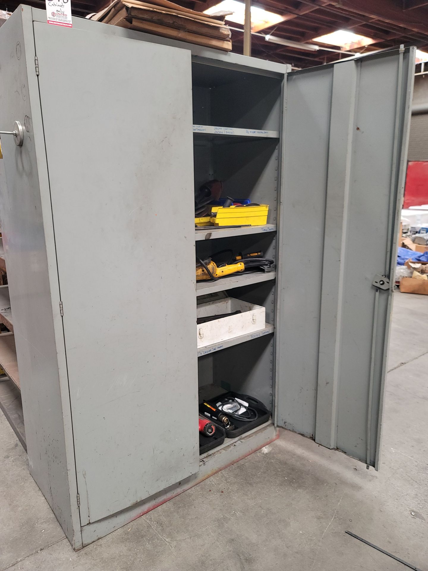 2-DOOR STORAGE CABINET, 4' X 2' X 7' HT, CONTENTS NOT INCLUDED