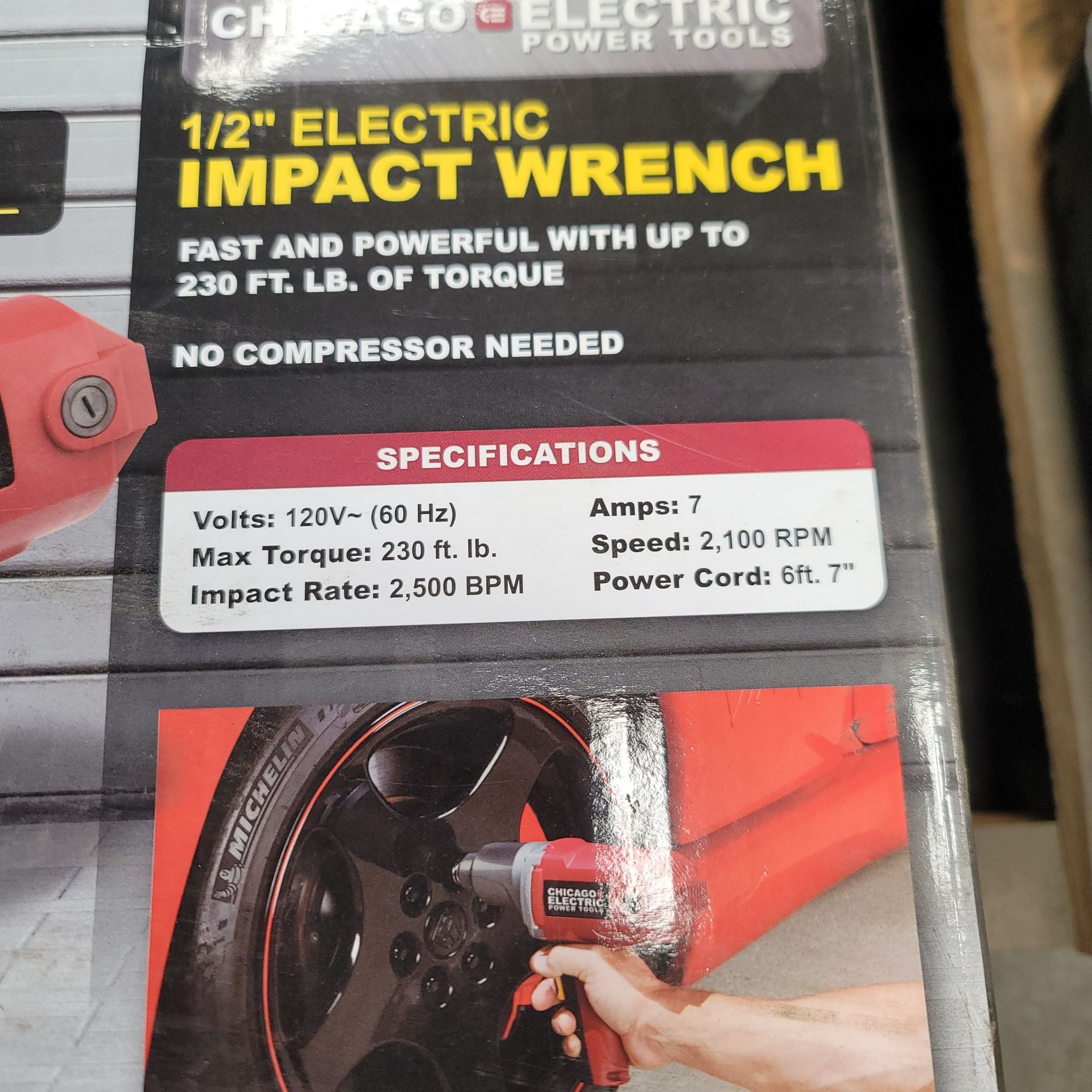 CHICAGO ELECTRIC 1/2" ELECTRIC IMPACT WRENCH, ITEM NO. 68099, UP TO 230 FT LB, NEW - Image 2 of 2