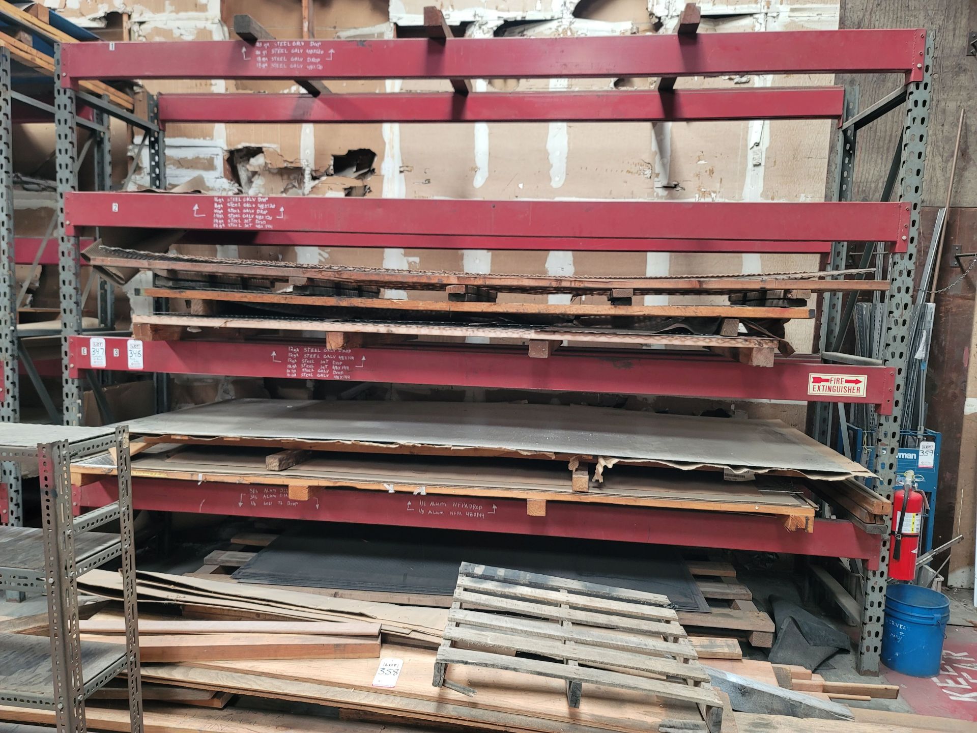 LOT - (1) SECTION OF PALLET RACK, 12' BEAMS, 10' UPRIGHTS, CONTENTS NOT INCLUDED, (DELAYED PICKUP