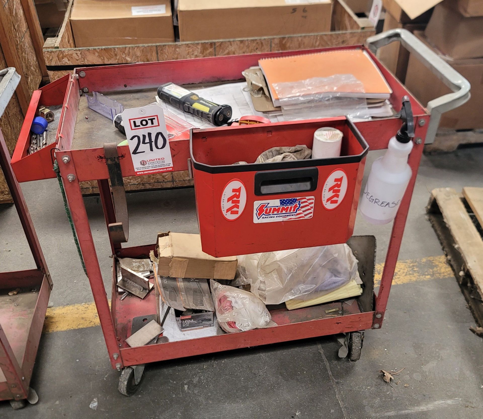 SHOP CART, 16" X 30" WORK TOP, CONTENTS NOT INCLUDED