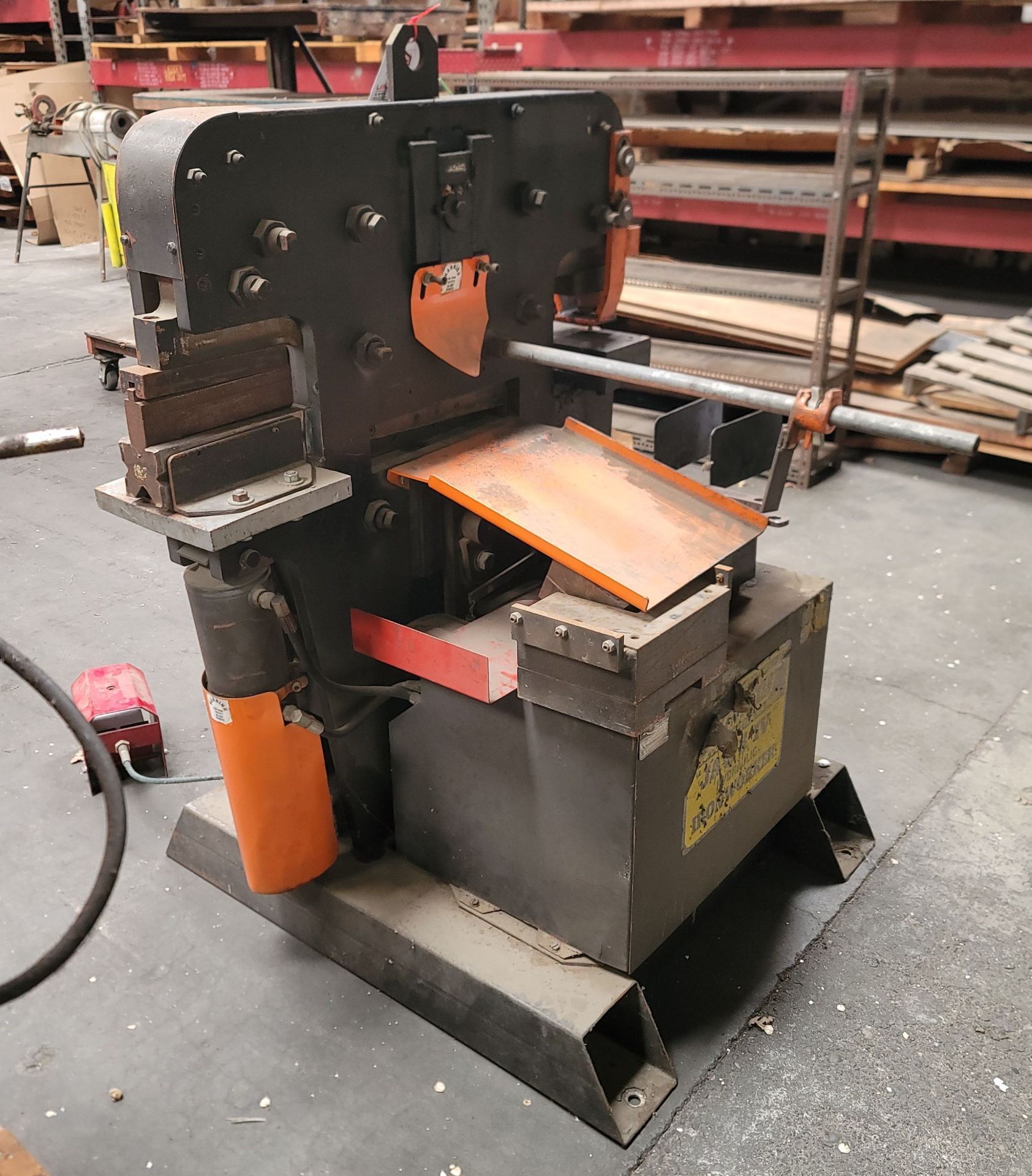 EDWARDS 55-TON JAWS IV HYDRAULIC IRONWORKER, S/N 35295503, W/ BOX OF TOOLING - Image 3 of 5