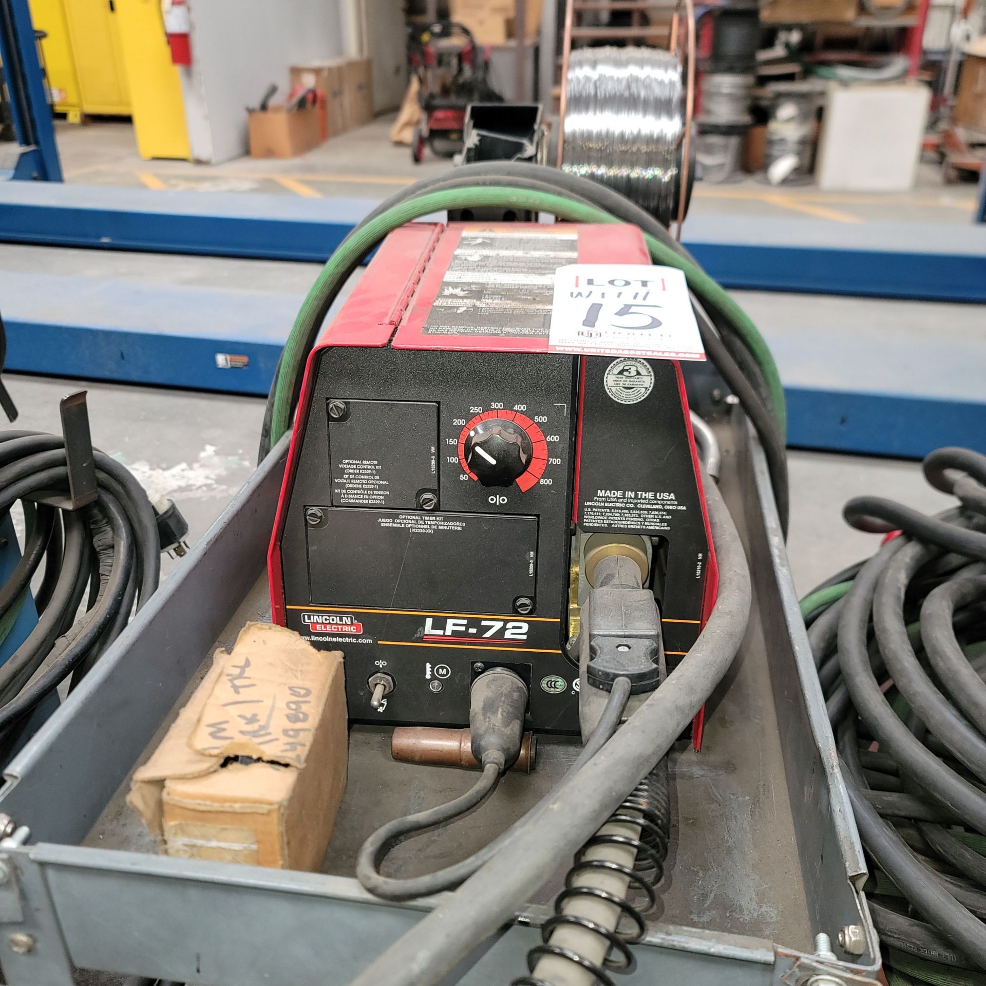 LINCOLN ELECTRIC IDEALARC CV305 WELDING POWER SOURCE, W/ LINCOLN ELECTRIC LF-72 WIRE FEEDER, K2400- - Image 3 of 5