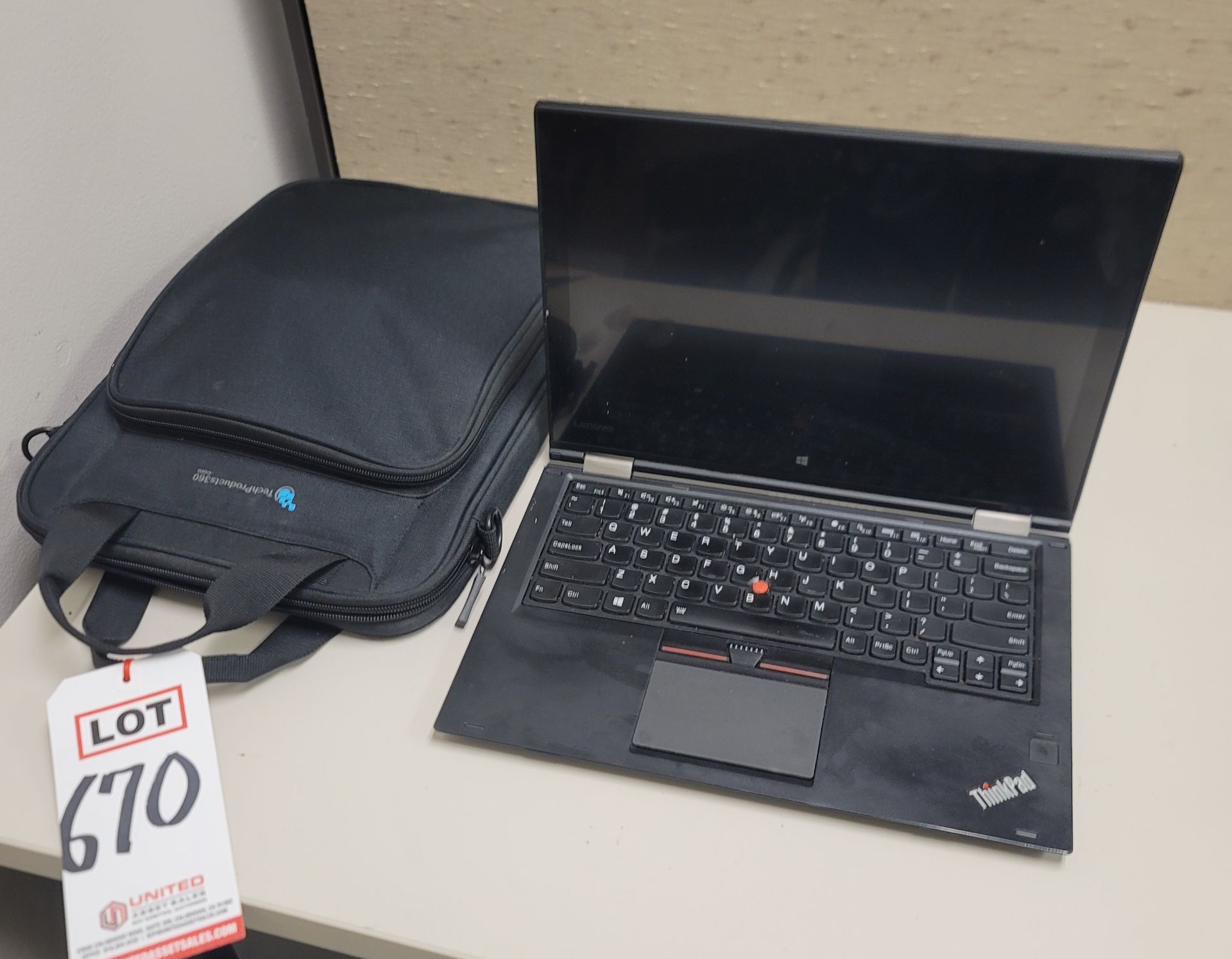 LOT - LENOVO THINKPAD LAPTOP COMPUTER W/ WINDOWS 10, W/ SHOULDER BAG, CHARGING CABLE, MOUSE