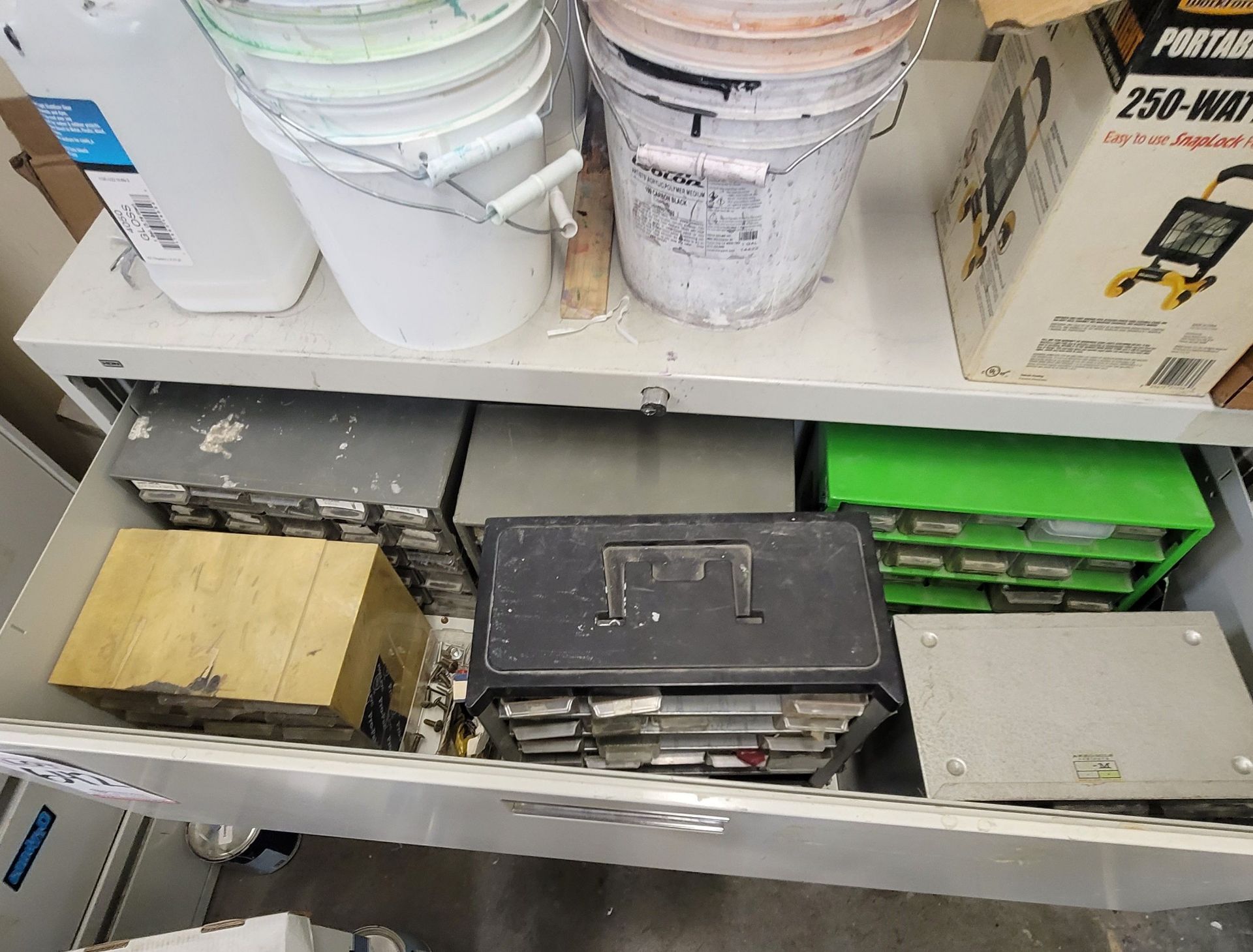 4-DRAWER LATERAL FILE CABINET, W/ CONTENTS OF FASTENERS & BUILDING MAINTENANCE ITEMS - Image 2 of 4