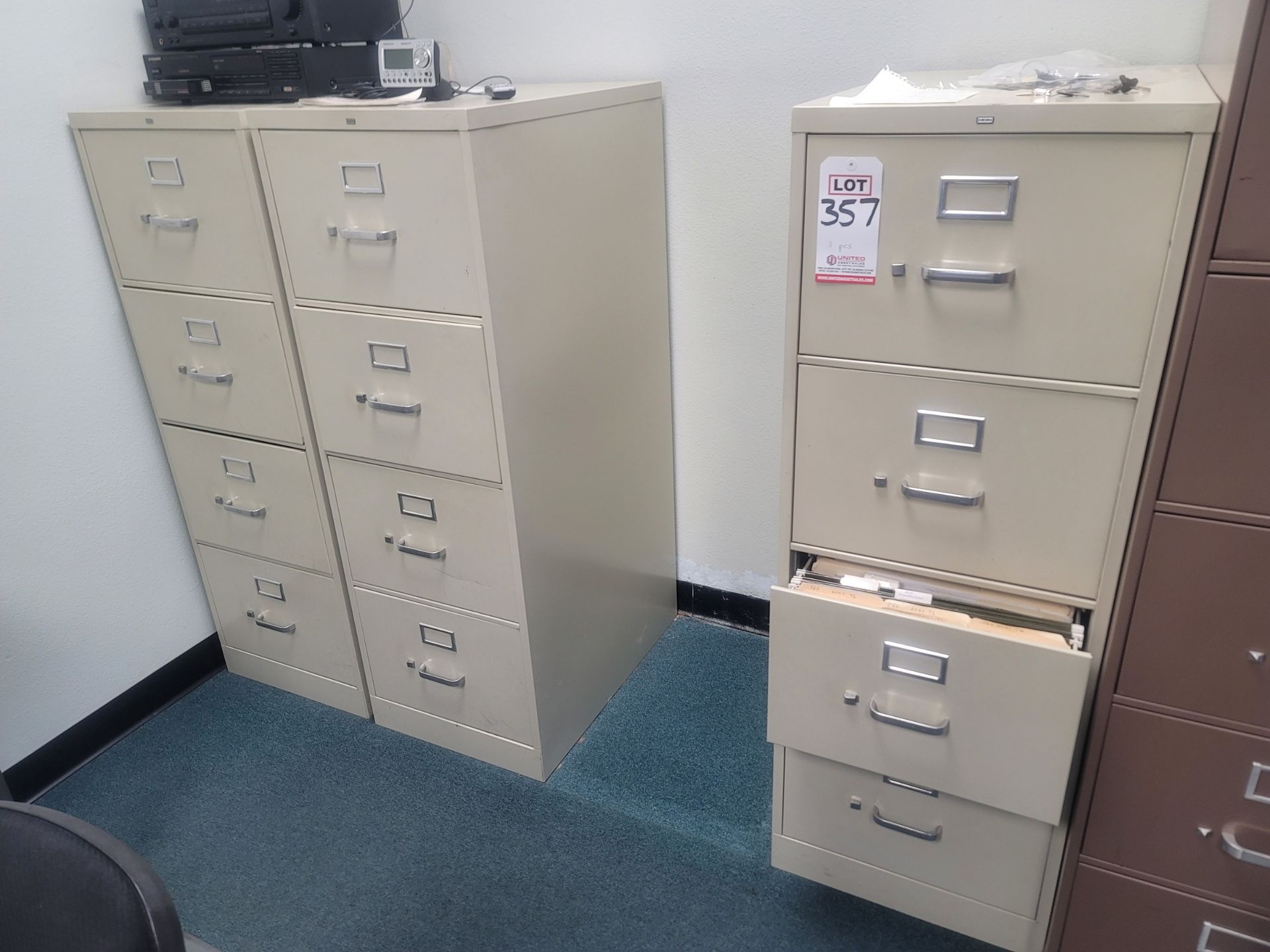 LOT - (3) 4-DRAWER FILE CABINETS