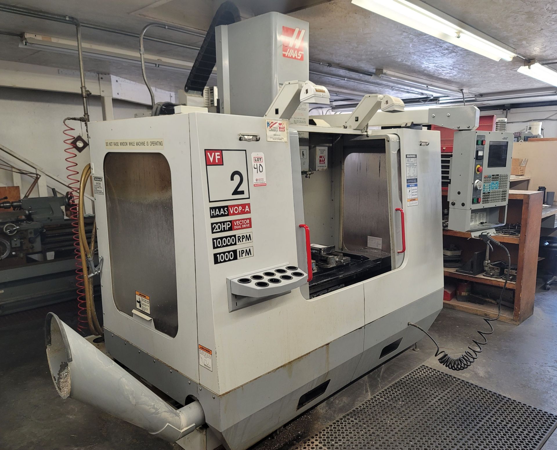 2003 HAAS VF-2D VERTICAL MACHINING CENTER, HAAS VOP-A, XYZ TRAVELS: 30" X 16" X 20", 36" X 18"