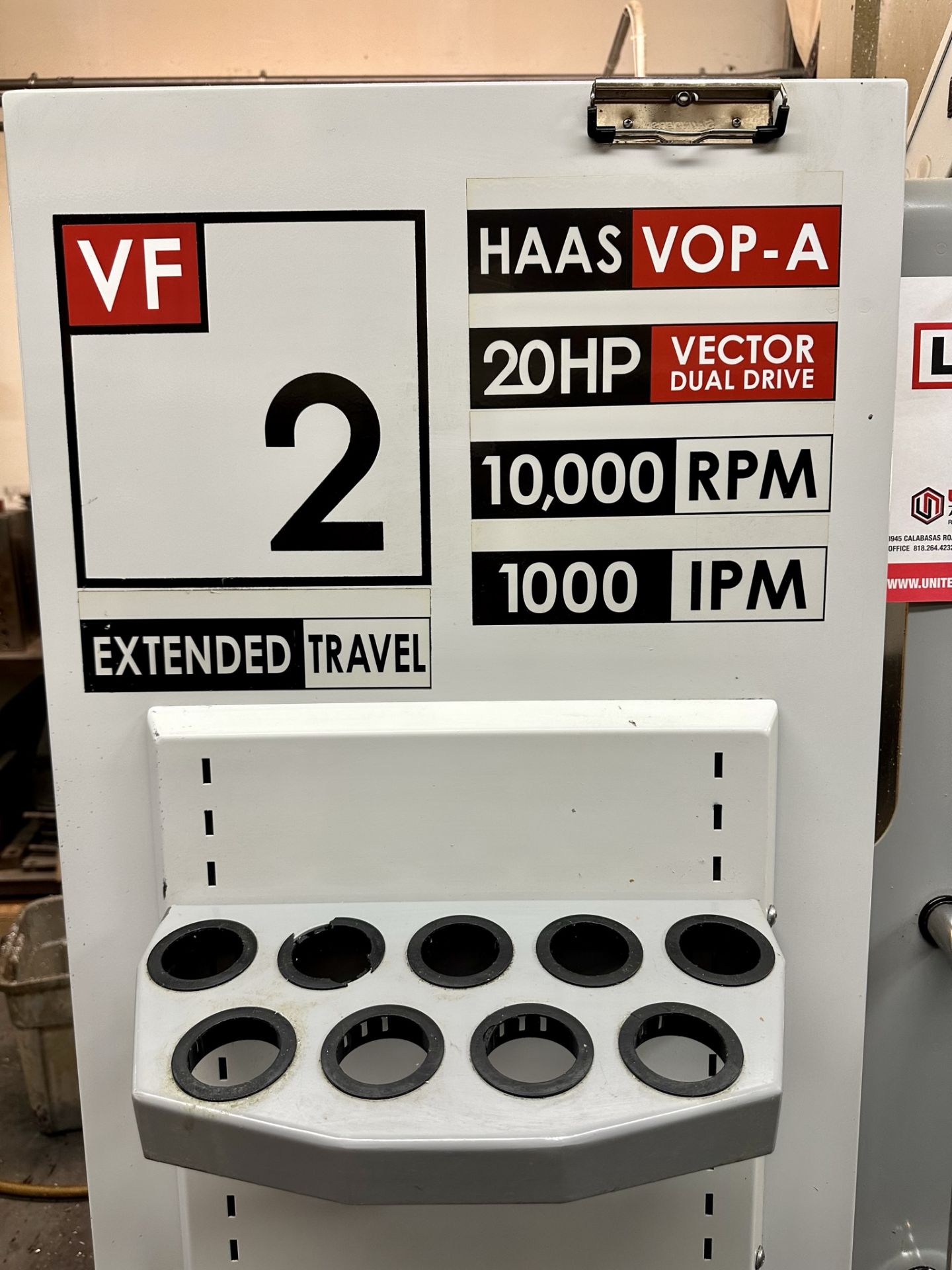 2006 HAAS VF-2DYT VERTICAL MACHINING CENTER, HAAS VOP-A, XYZ EXTENDED TRAVELS: 30" X 20" X 20", - Image 2 of 21