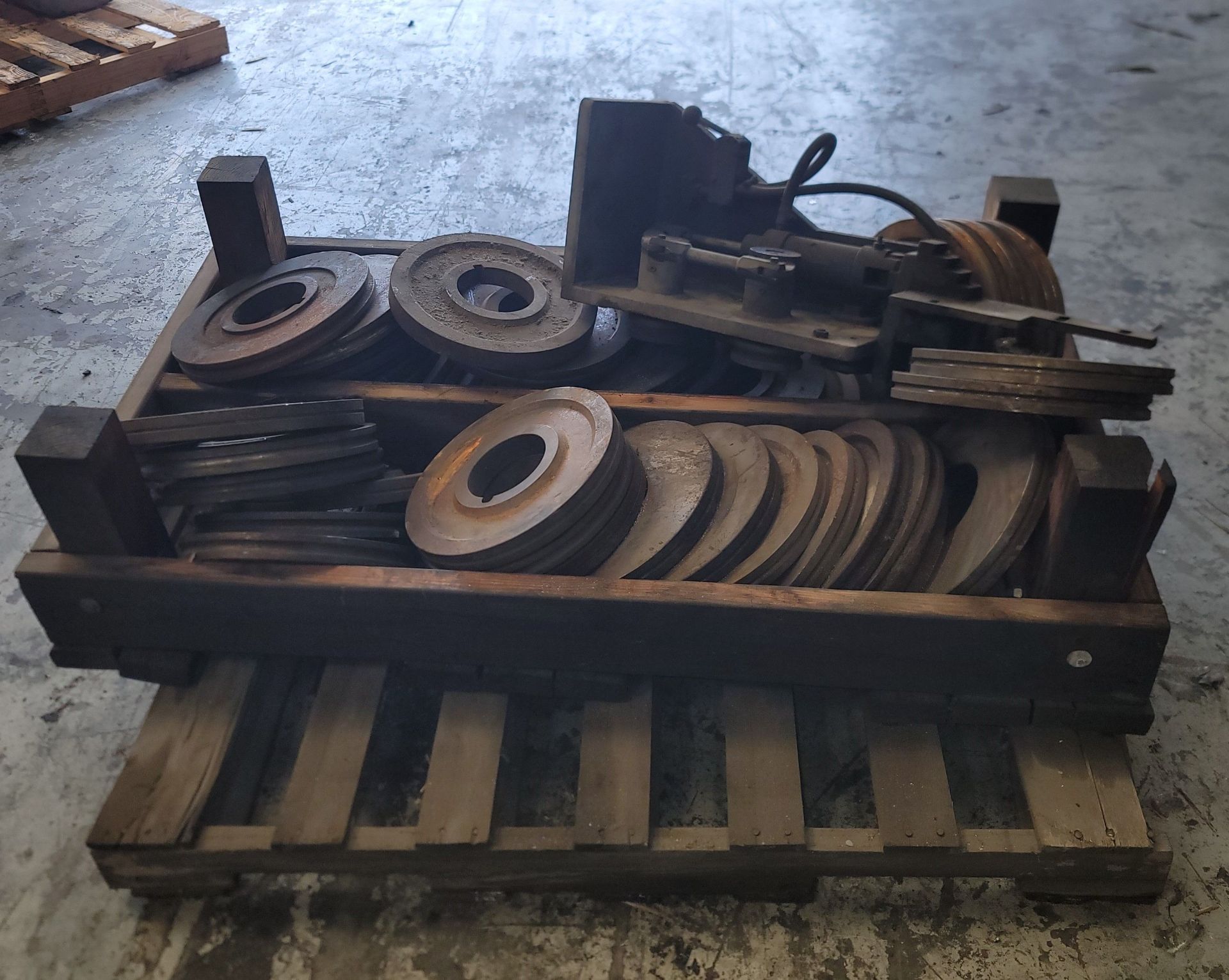 LOT - STEEL MACHINE PARTS IN CRATE, CRATE MEASURES 53" X 30", (LOCATION: RIVERSIDE, CA) - Image 2 of 3