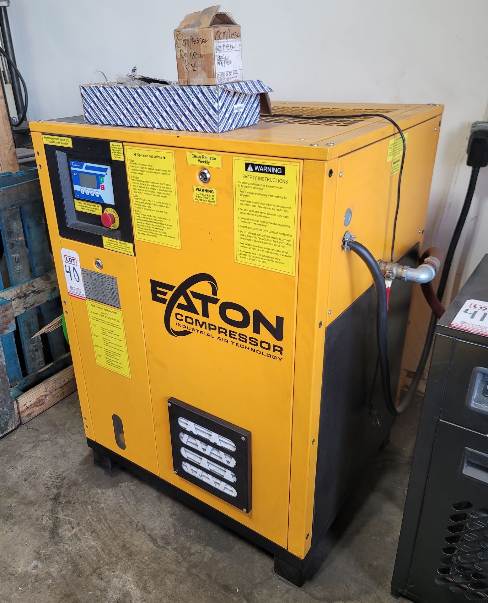 2020 EATON COMPRESSOR 20 HP ROTARY SCREW AIR COMPRESSOR, MODEL PRV0200003, S/N EC00002059-H, 145 PSI - Image 2 of 3