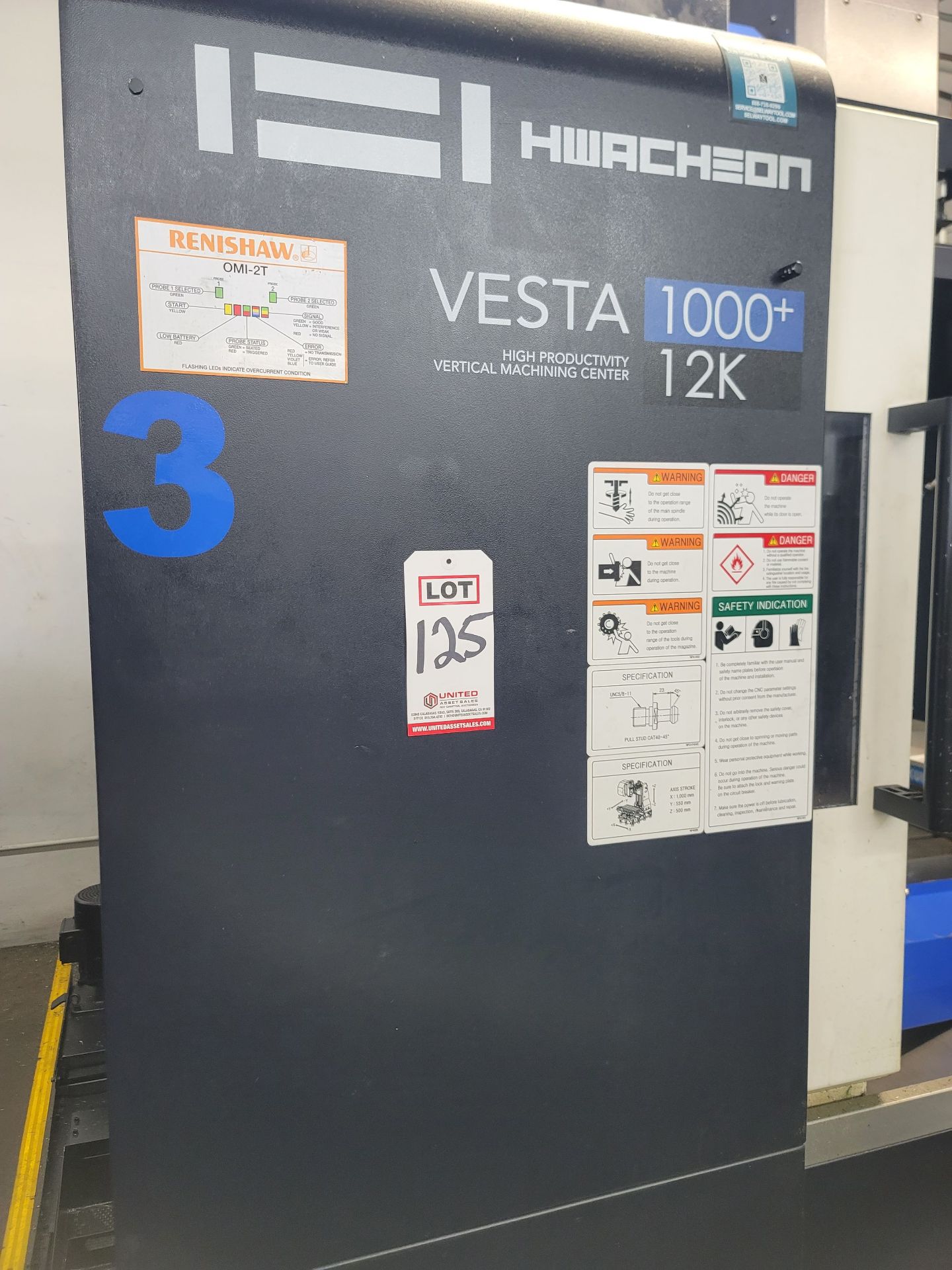 2019 HWACHEON VESTA-1000+ VERTICAL MACHINING CENTER, FANUC OI-MF SERIES CNC CONTROL, XYZ TRAVELS: - Image 4 of 18