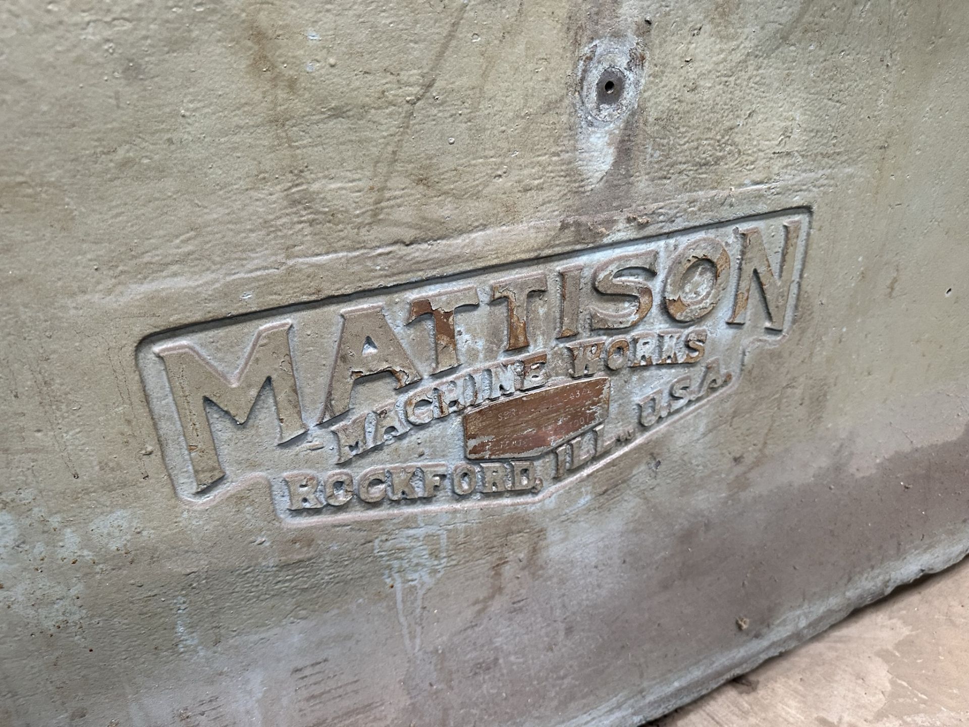 MATTISON SURFACE GRINDER, 104" X 36" WORKING SURFACE, USED, (LOCATION: SANTA FE SPRINGS, CA) - Image 3 of 10