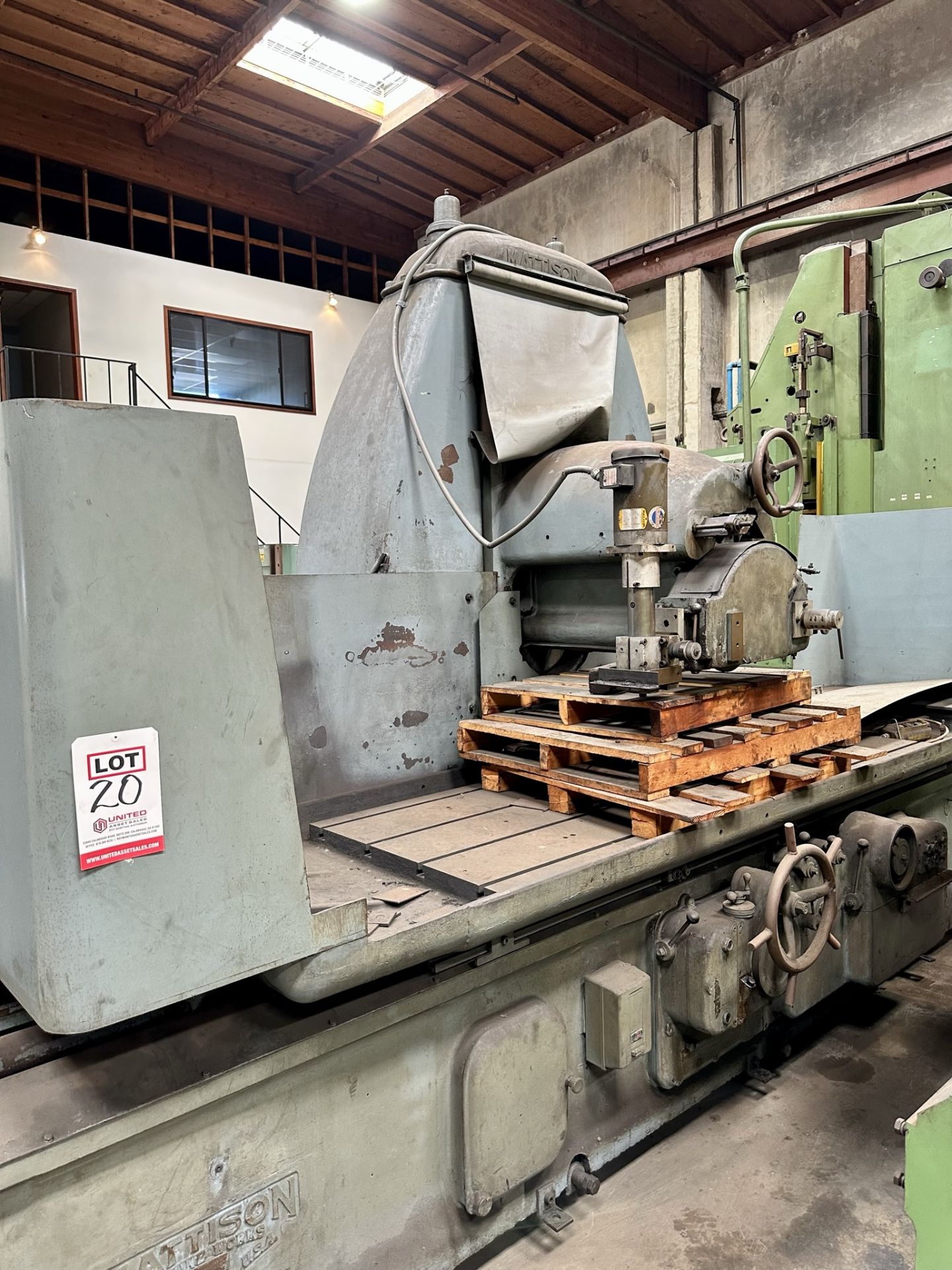 MATTISON SURFACE GRINDER, 104" X 36" WORKING SURFACE, USED, (LOCATION: SANTA FE SPRINGS, CA) - Image 2 of 10