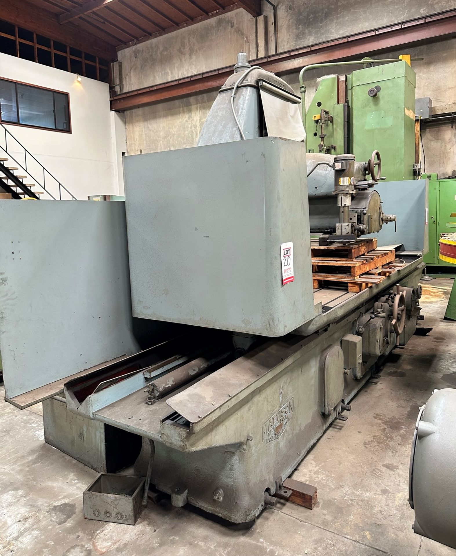 MATTISON SURFACE GRINDER, 104" X 36" WORKING SURFACE, USED, (LOCATION: SANTA FE SPRINGS, CA)