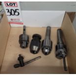 LOT - CRITERION DBL-202 BORING HEAD W/ R8 COLLET HOLDER, JACOBS 1/2" CHUCK W/ R8 COLLET HOLDER,