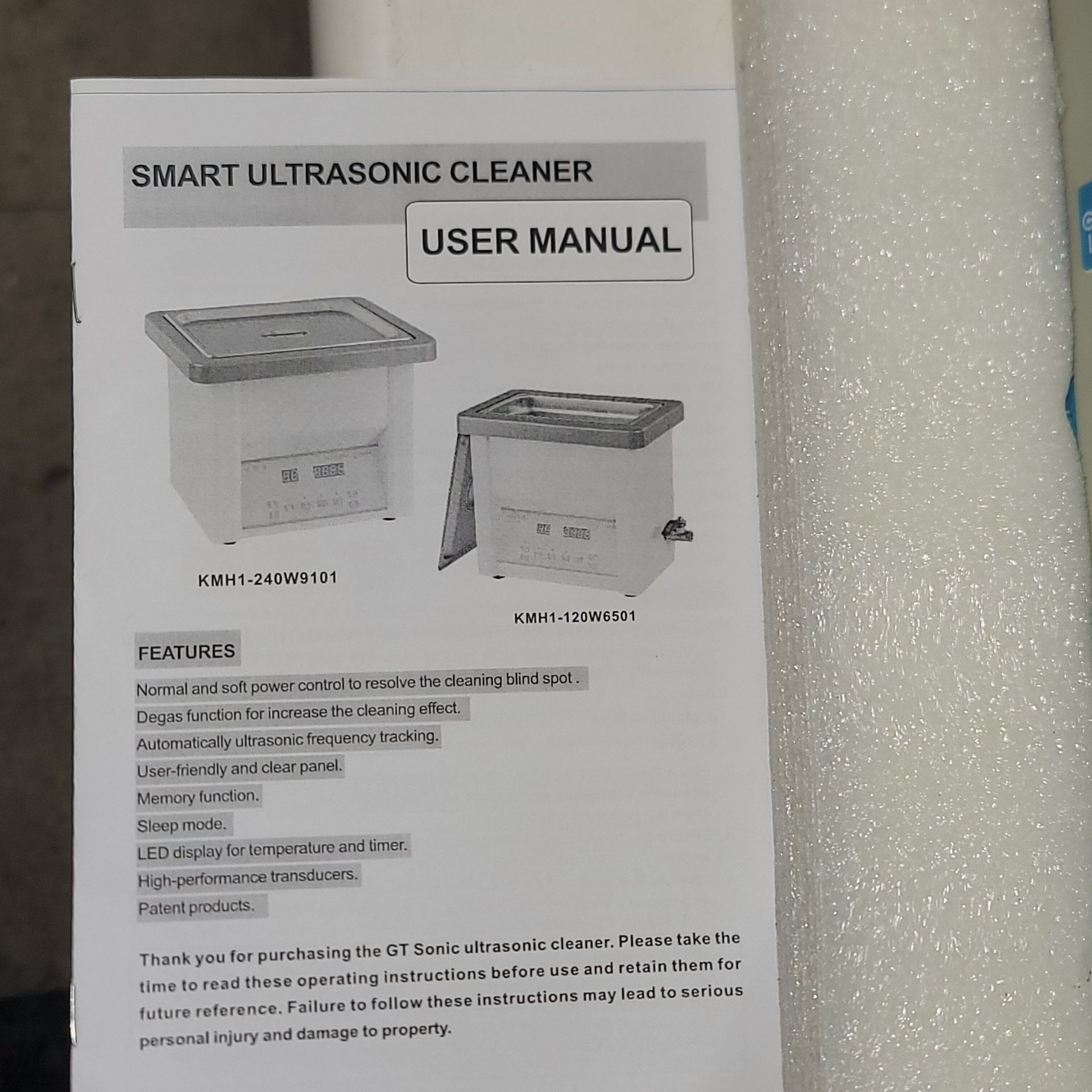 ULTRASONIC CLEANER, MODEL KMH1-240W9101, 10-QT TANK, 110V, ULTRASONIC POWER: 240W, HEATING POWER: - Image 2 of 5