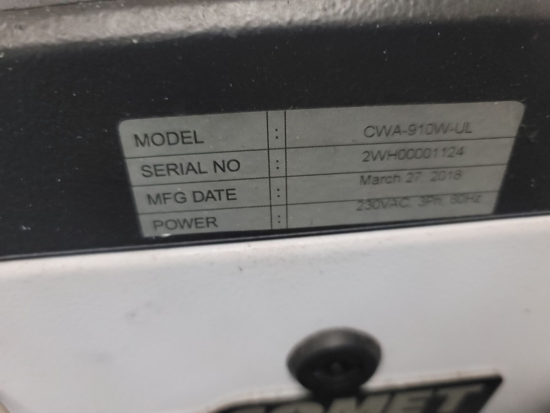 COMET PLASTIC EQUIPMENT STM MOULD TEMPERATURE CONTROLLER, MODEL CWA-910W-UL, S/N 2WH00001124 - Image 2 of 2