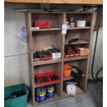 CABINET, W/ CONTENTS, TO INCLUDE: HEAVY DUTY WORK HOLD DOWNS, SOCKET CAP SCREWS, GREASE GUN, WD-