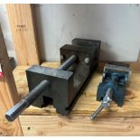 LOT - (1) 4" VISE AND (1) 2-1/2" VISE