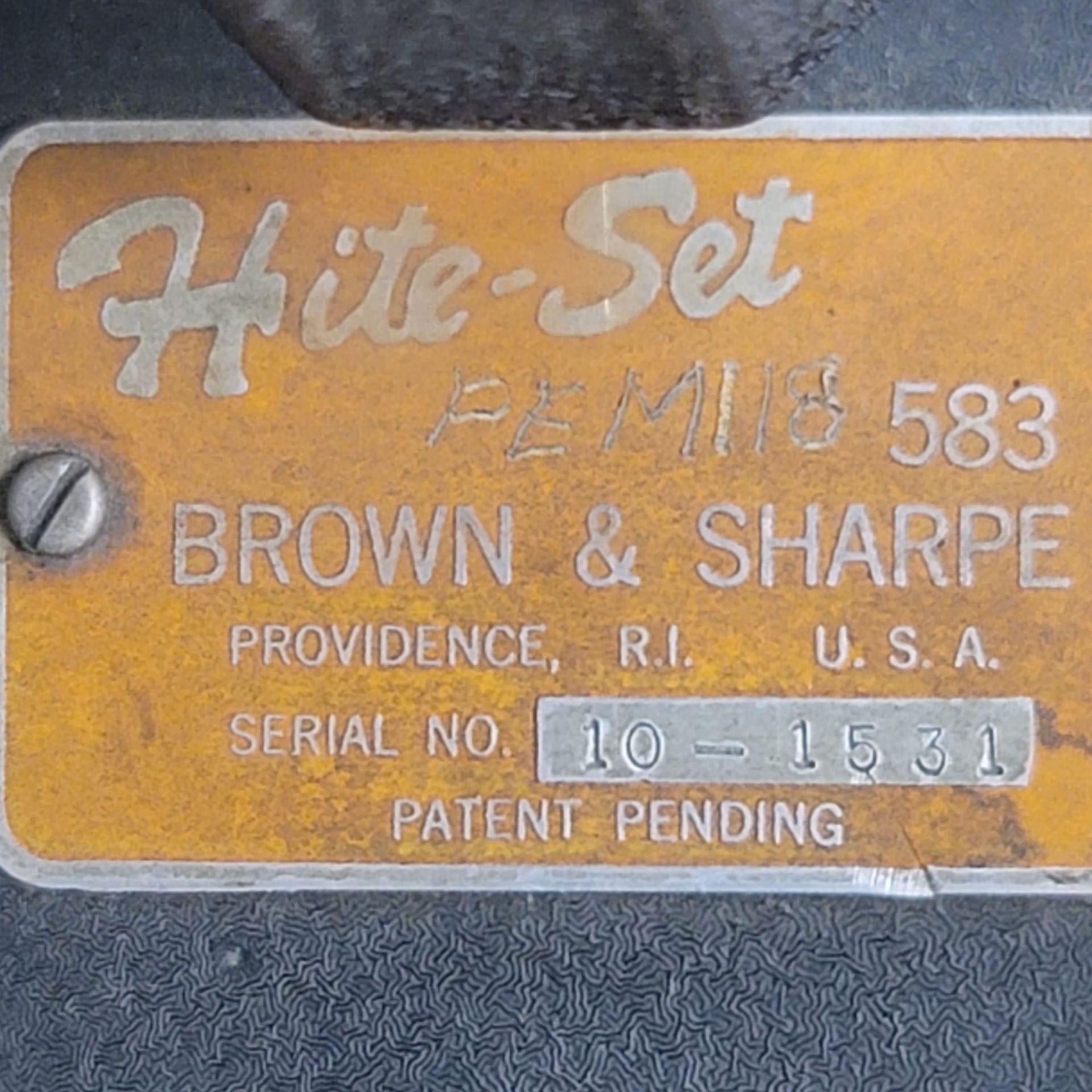 BROWN & SHARPE HITE-SET 10", S/N 10-1531 - Image 2 of 2