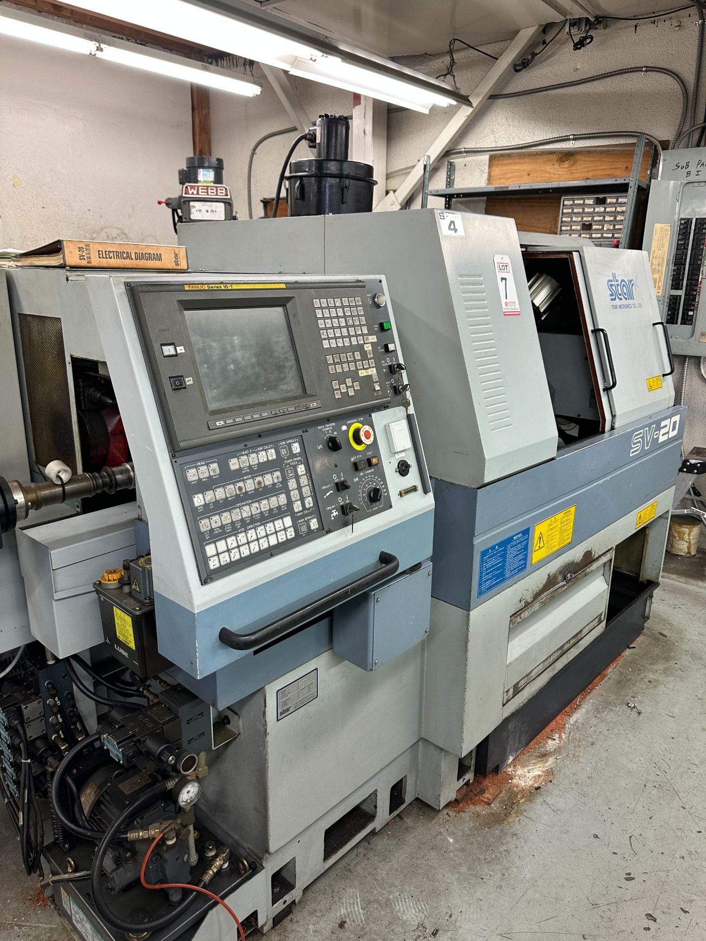 1997 STAR MICRONICS SV-20 TYPE 420 SWISS TYPE LATHE, FANUC SERIES 16T CNC CONTROL, 20MM, MAIN - Image 13 of 15