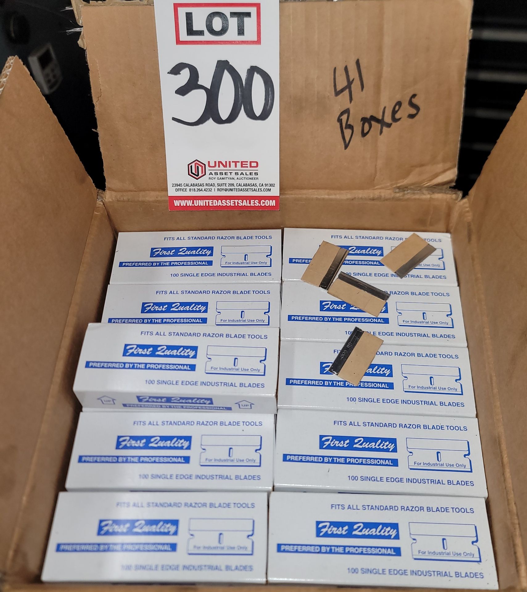 LOT - APPROX. (41) BOXES OF 100-PIECE SINGLE EDGE INDUSTRIAL BLADES