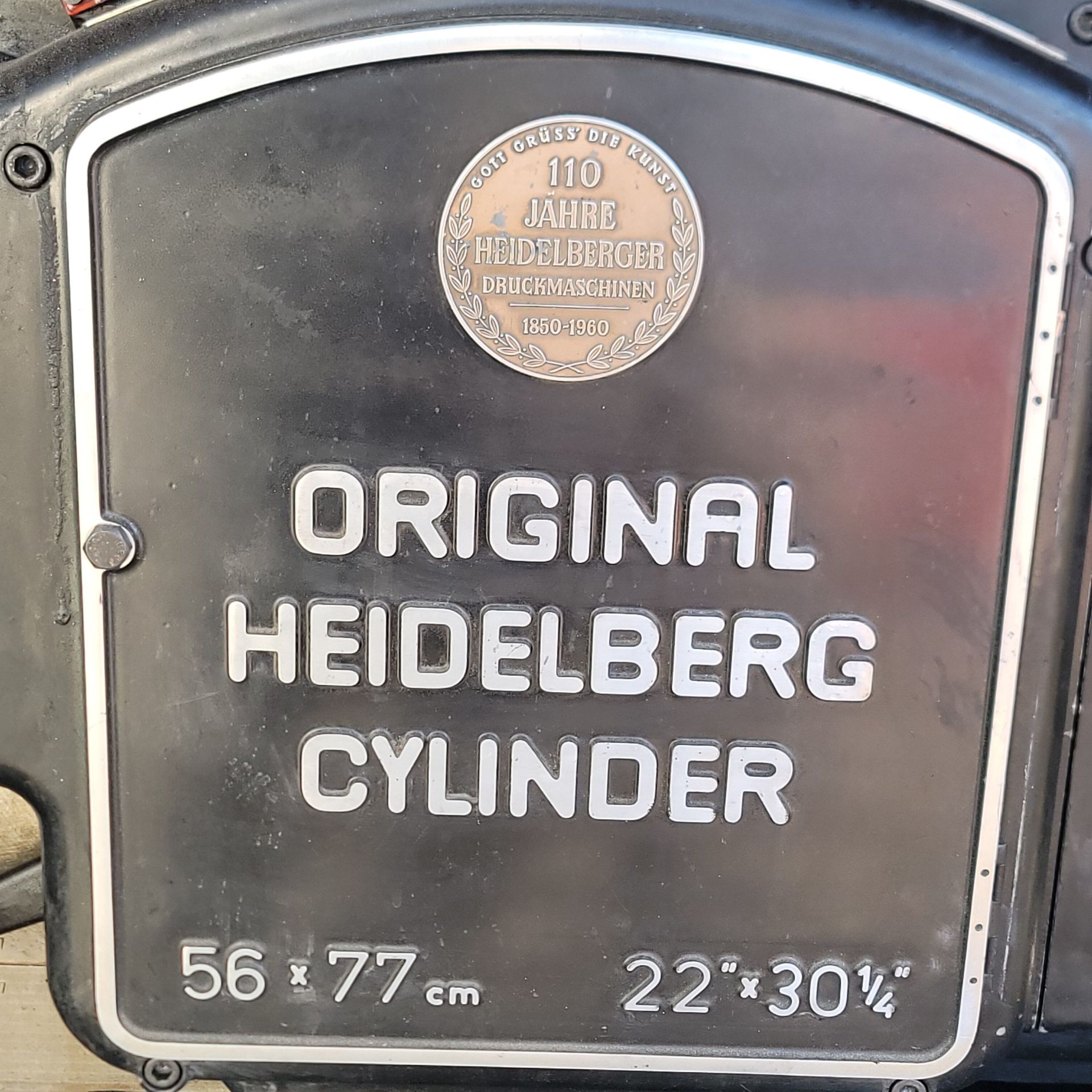 ORIGINAL HEIDELBERG CYLINDER, 22" X 30-1/4" LETTERPRESS PRINTER - Image 7 of 8