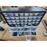 LOT - MULTI-DRAWER CABINET, W/ CONTENTS: THREAD GAGES