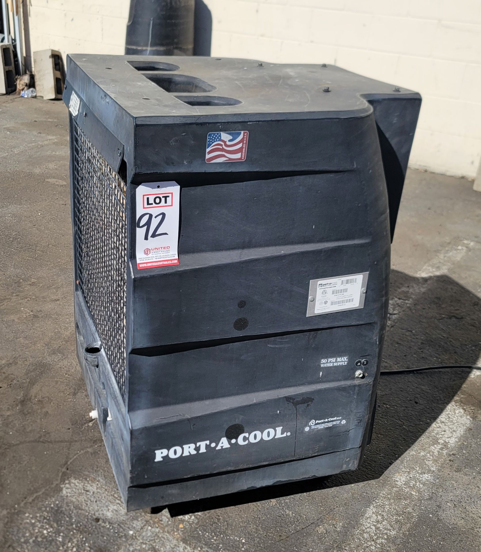 PORT-A-COOL CYCLONE 3200 PORTABLE EVAPORATIVE COOLER, MODEL PACCYC04, S/N 354648-13