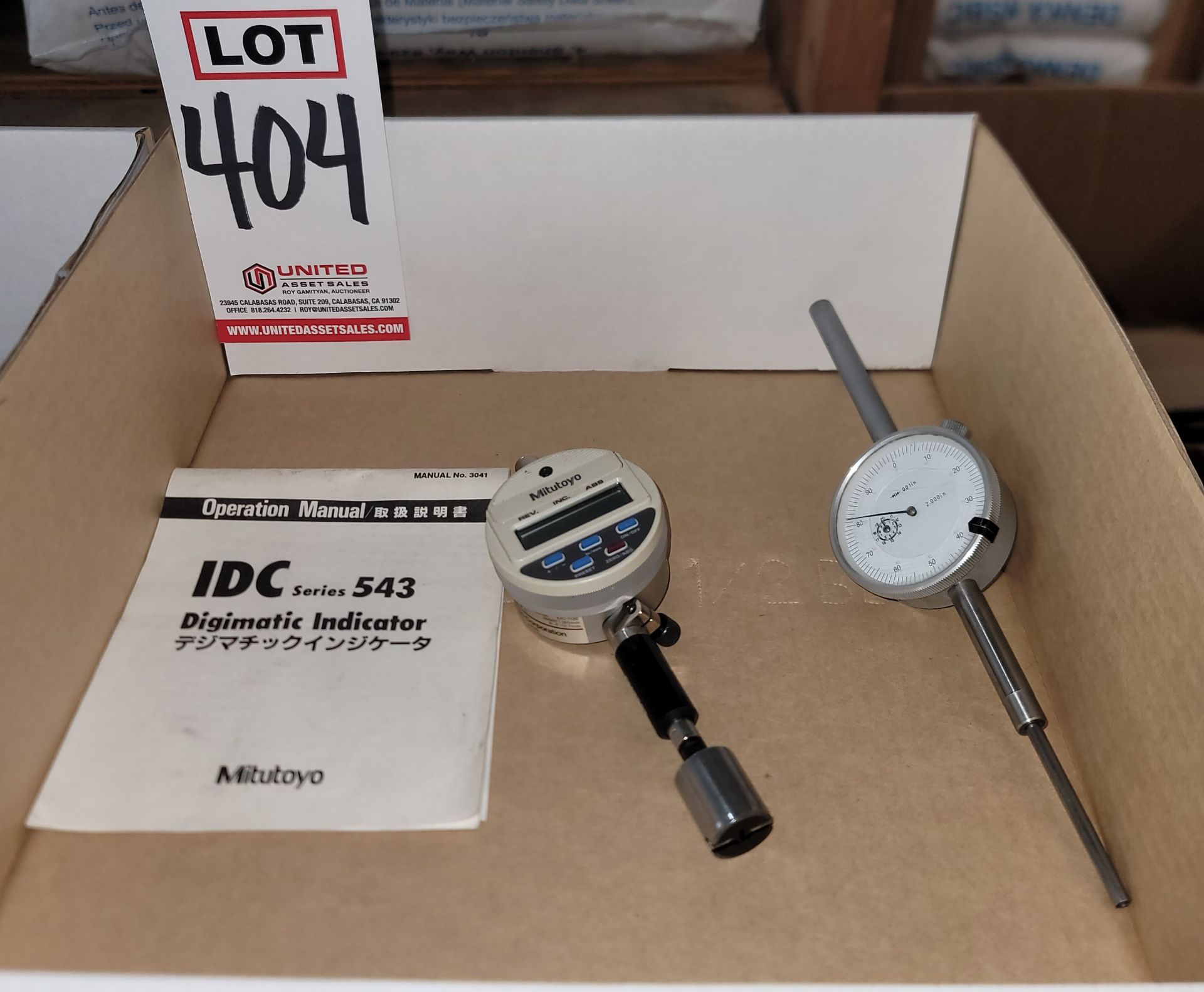 LOT - (1) MITUTOYO DIGIMATIC INDICATOR, NO. 543-132 AND (1) DIAL INDICATOR