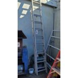 WERNER ALUMINUM EXTENSION LADDER, (2) 9' SECTIONS