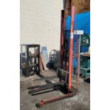 WESCO PALLET STACKER, MODEL ESFL-76-DS, FOOT-OPERATED, 1,000 LB CAPACITY, 76" LIFT CAPACITY