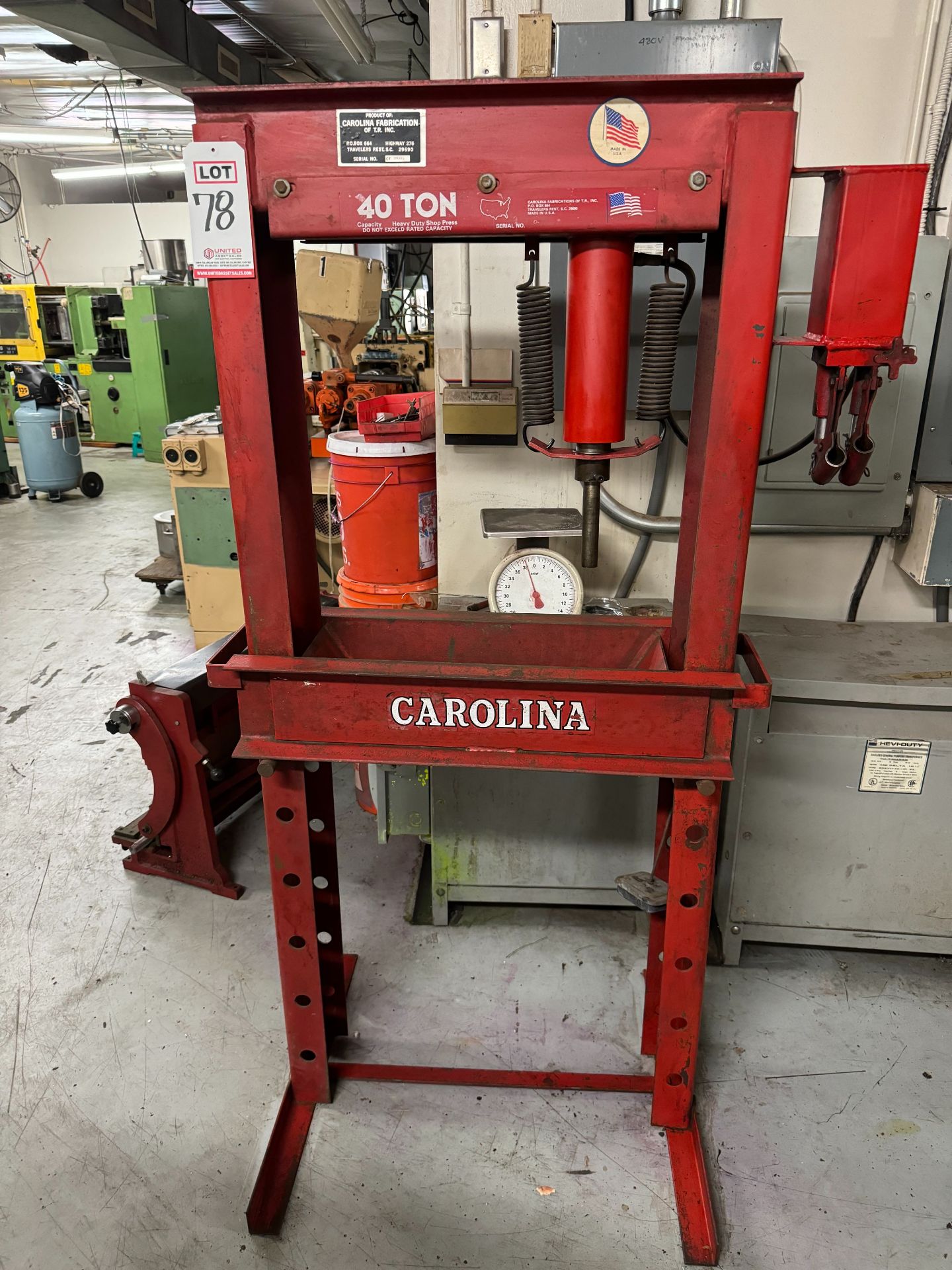 CAROLINA 40-TON H-FRAME PRESS, S/N CF 26222