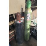 LOT - ACETYLENE AND OXYGEN TANKS FOR A CUTTING TORCH RIG