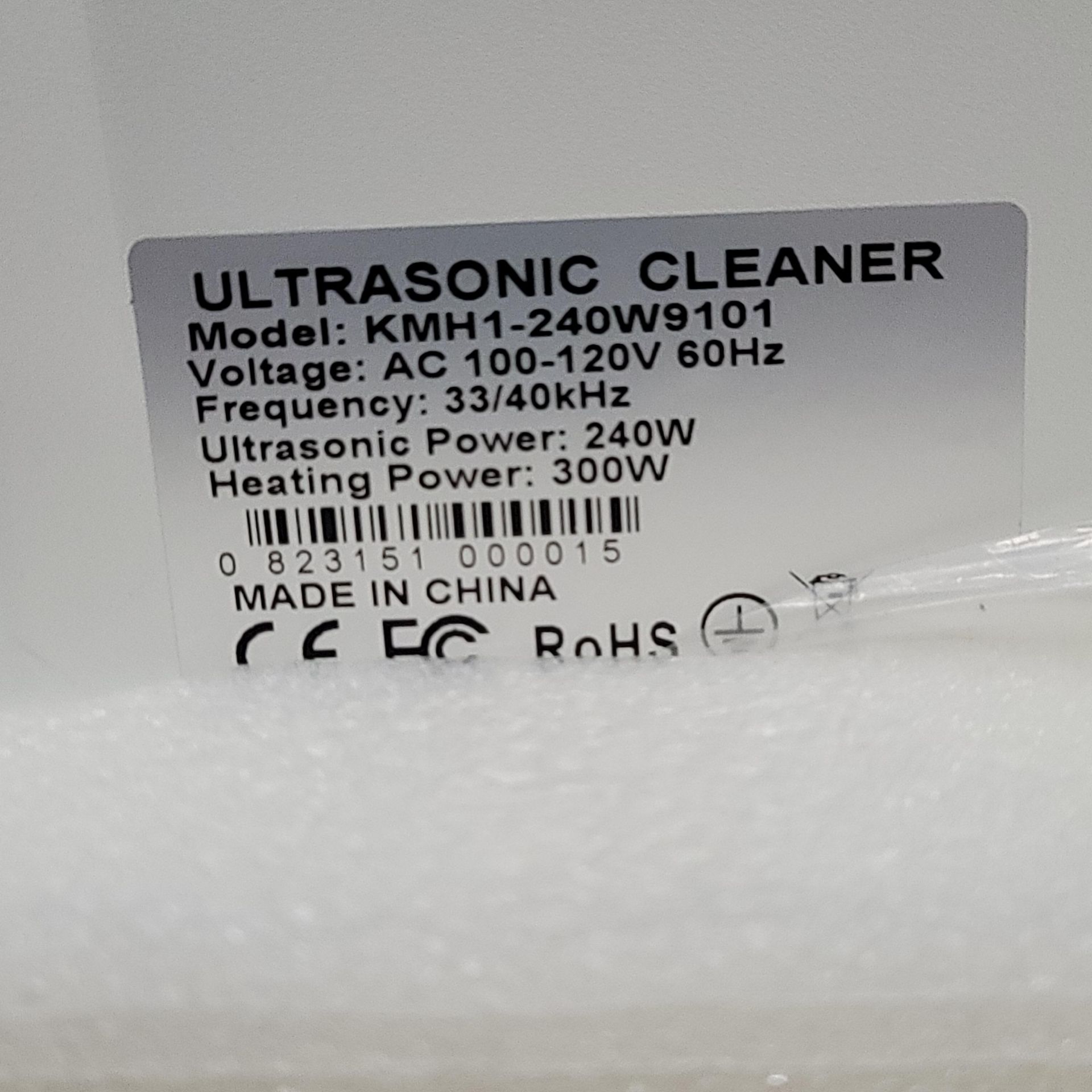 ULTRASONIC CLEANER, MODEL KMH1-240W9101, 10-QT TANK, 110V, ULTRASONIC POWER: 240W, HEATING POWER: - Image 5 of 5