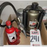 LOT - (1) PITTSBURG 12-TON AIR/HYDRAULIC BOTTLE JACK AND (1) PITTSBURG 4-TON HEAVY DUTY BOTTLE JACK