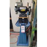 6" DOUBLE END GRINDER W/ PEDESTAL, NO DATA TAG