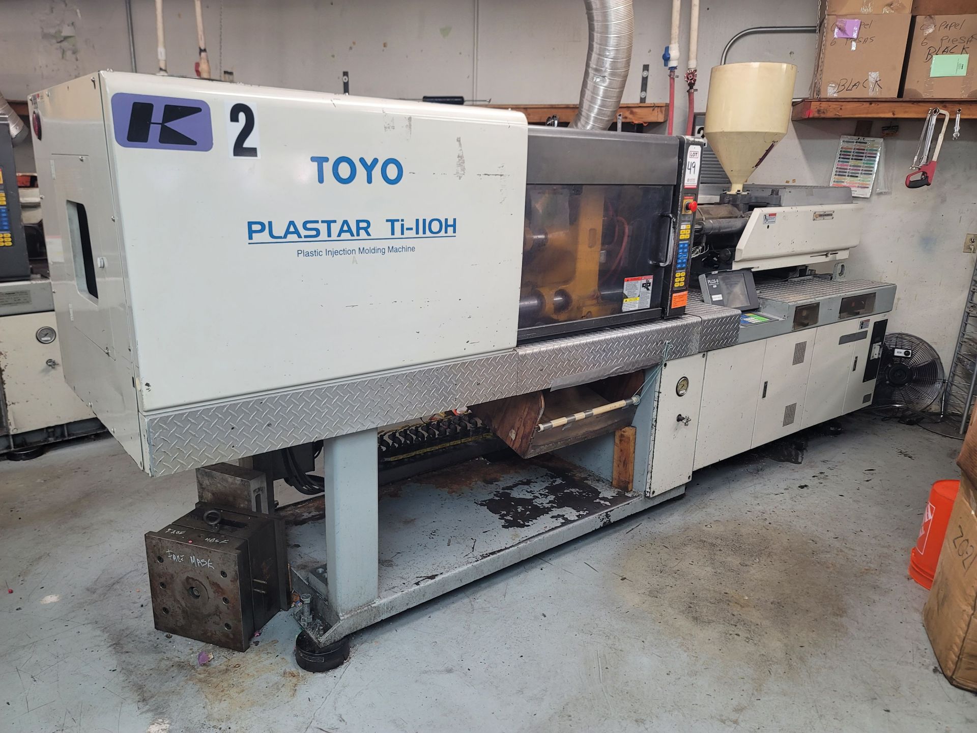 TOYO PLASTAR Ti-110H PLASTIC INJECTION MOLDING MACHINE, 110 TON CAPACITY, 6.7 OZ SHOT SIZE, 18" X