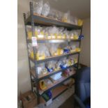 STEEL SHELF UNIT W/ PARTICLE BOARD SHELVES, 5' X 18" X 7' HT, CONTENTS NOT INCLUDED