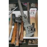 LOT - HAMMERS, PIPE WRENCHES, STRAP WRENCH