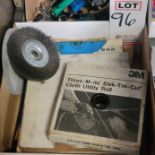LOT - ABRASIVE SHEETS, CLOTH UTILITY ROLL, WIRE WHEEL